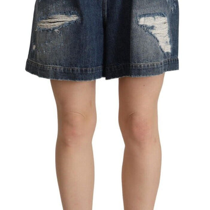 Chique met hoge taille noodlijdende Bermuda shorts