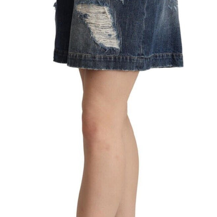 Chique met hoge taille noodlijdende Bermuda shorts