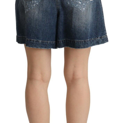 Chique met hoge taille noodlijdende Bermuda shorts