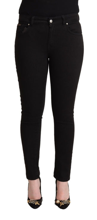 Jeans de mezclilla negras de fit chic Slim