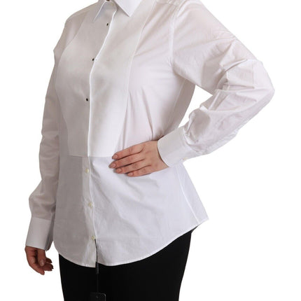 Elegante camisa de vestir de poplina blanca