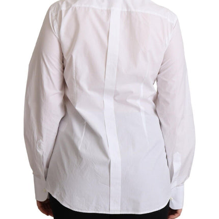 Elegante camisa de vestir de poplina blanca