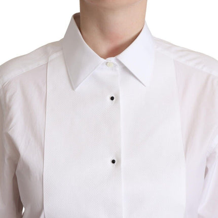 Elegante camisa de vestir de poplina blanca