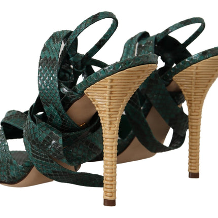 Eleganti tacchi a cintura di Python Green