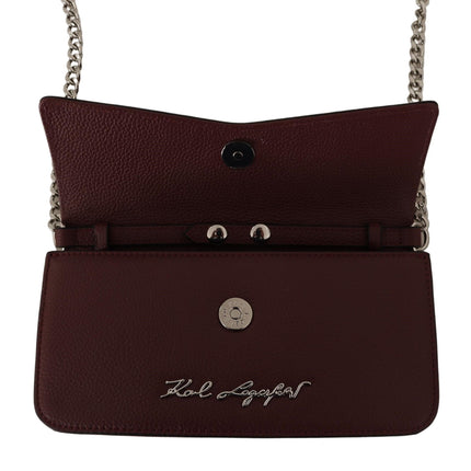 Elegante pochette da sera in pelle color vino