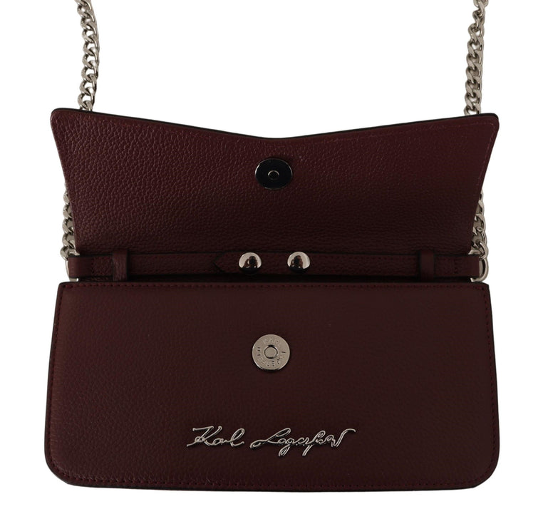 Elegante pochette da sera in pelle color vino