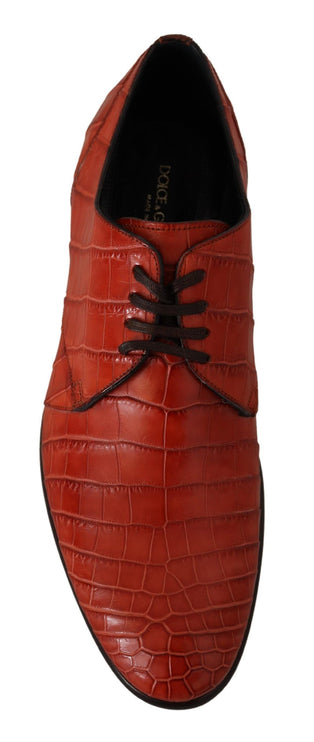 Exquisite Exotic Croc Leather Lace-Up Dress Shoes