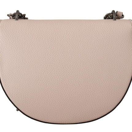 Elegante bolso de piel rosa claro malva