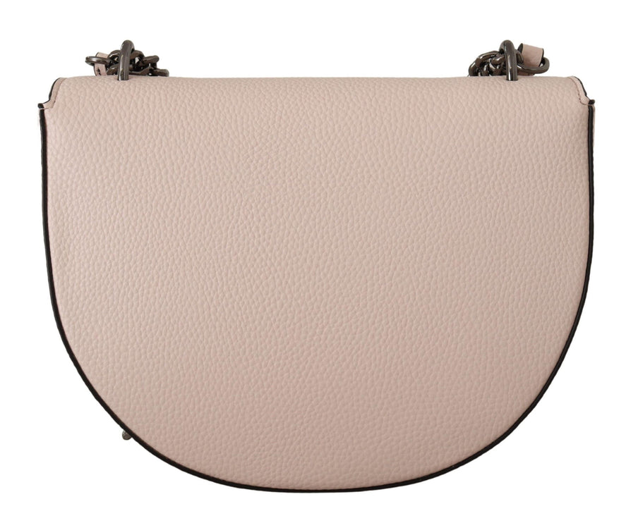 Elegante bolso de piel rosa claro malva