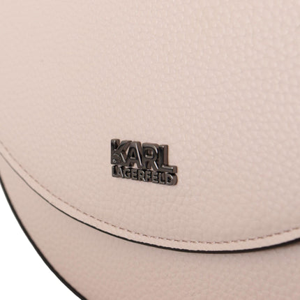 Elegante bolso de piel rosa claro malva