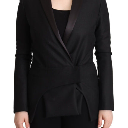 Blazer élégant noir à double poitrine