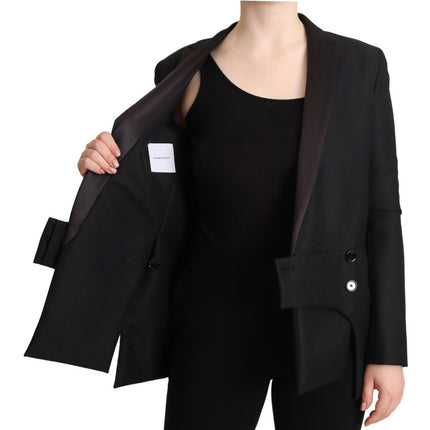 Blazer élégant noir à double poitrine