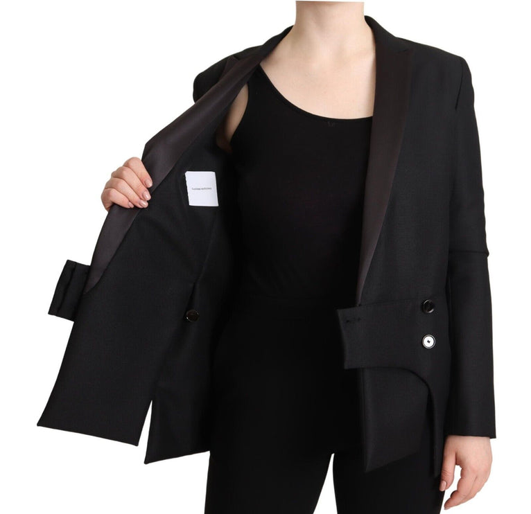 Blazer élégant noir à double poitrine