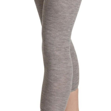 Leggings recortados de ajuste delgado gris elegante