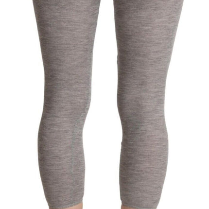 Leggings recortados de ajuste delgado gris elegante