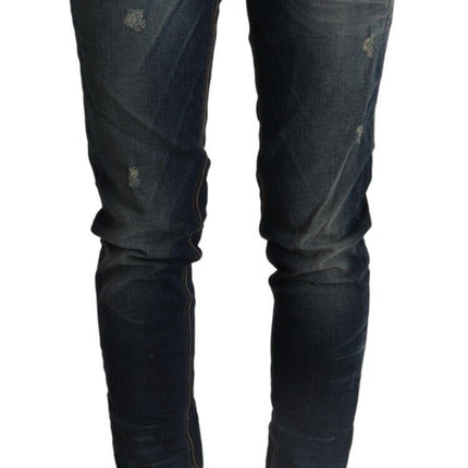 Chic Dark Dark Blue Slim Fit Denim per appassionati di stile