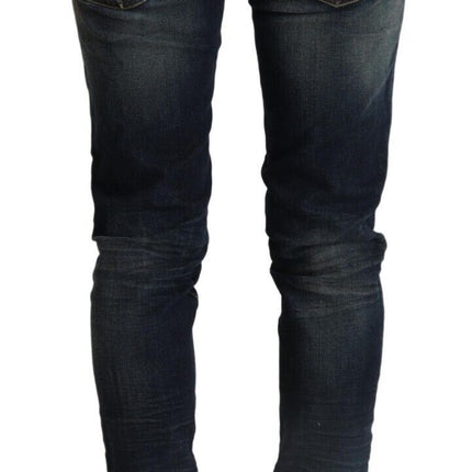 Chic Dark Dark Blue Slim Fit Denim per appassionati di stile