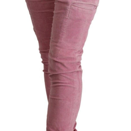 Jeans magri chic rosa a bassa vita