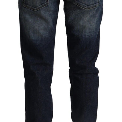 Chic Dark Blue Low Waist Skinny Jeans