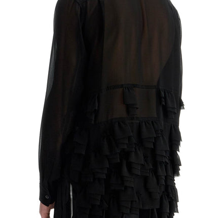 COMME DES GARCONS BLACK georgette blouse with ruffles