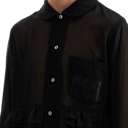 COMME DES GARCONS BLACK georgette blouse with ruffles