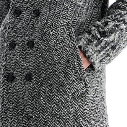 COMME DES GARCONS BLACK herringbone wool caban