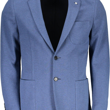 Elegant Cotton Blend Blue Veste