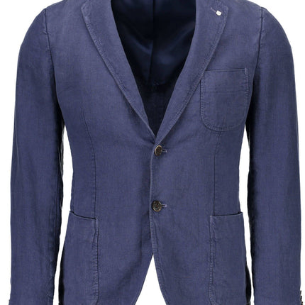 Veste classique en lin élégant - bleu serein