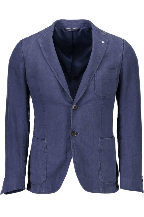 Veste classique en lin élégant - bleu serein