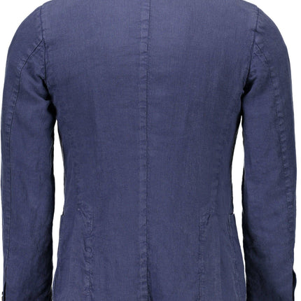 Veste classique en lin élégant - bleu serein