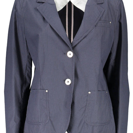 Veste en coton bleu intemporelle avec attrait classique