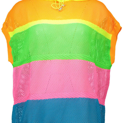 Chique multicolor sweater met capuchon met logo