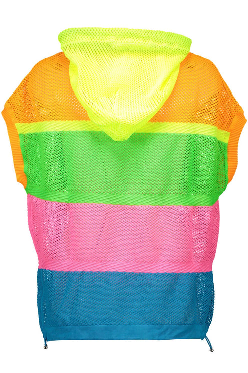 Chique multicolor sweater met capuchon met logo