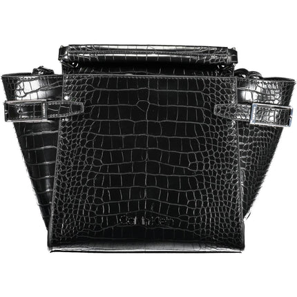 Black Polyethylene Women Handbag