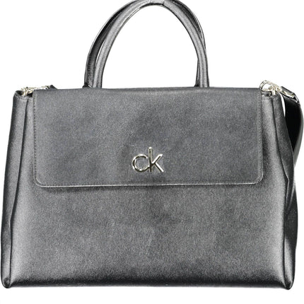 Black Polyvinylchloride Women Handbag