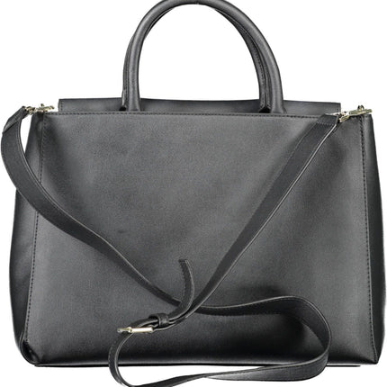 Black Polyvinylchloride Women Handbag