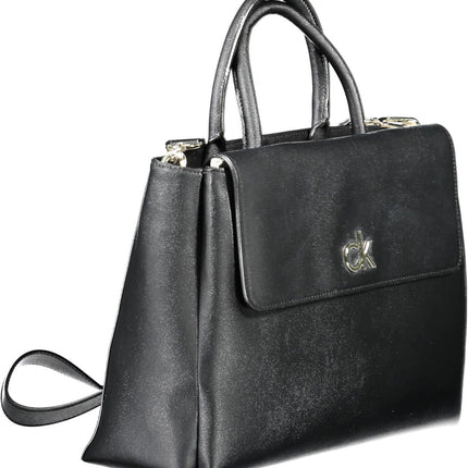 Black Polyvinylchloride Women Handbag