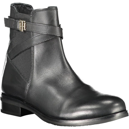 Black Leather Women Boot