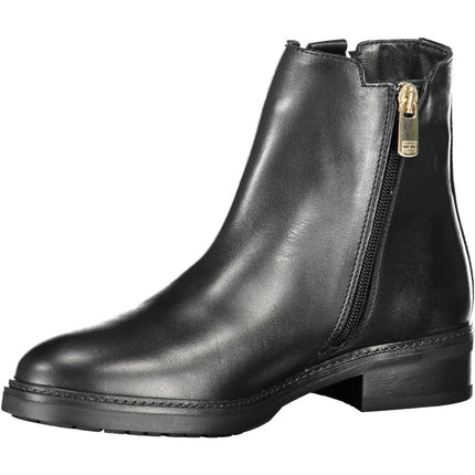 Black Leather Women Boot