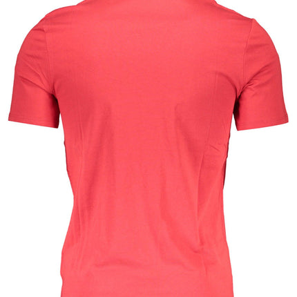 TEE de algodón orgánico rojo elegante con logotipo