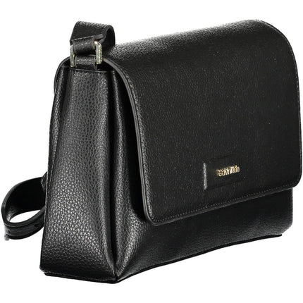 Black Polyester Women Handbag