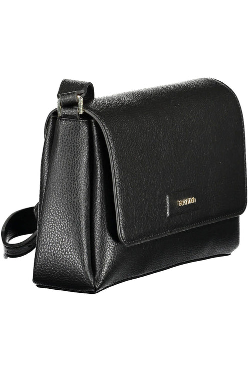 Black Polyester Women Handbag