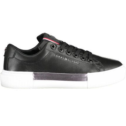 Black Leather Women Sneaker