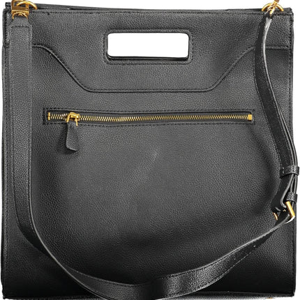 Black Polyethylene Women Handbag