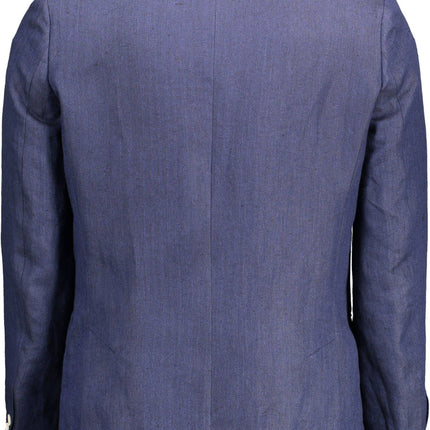 Veste classique en lin bleu élégant