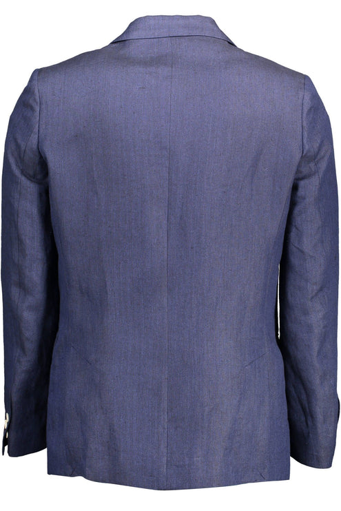 Veste classique en lin bleu élégant