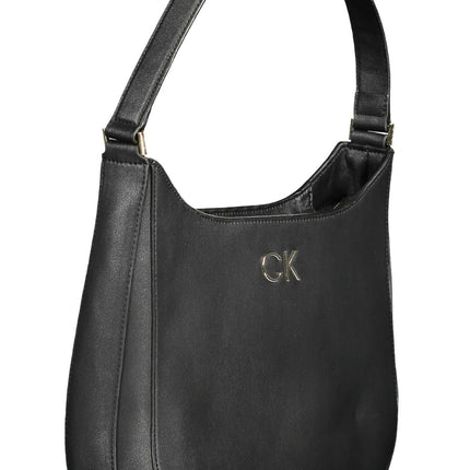 Black Polyester Women Handbag