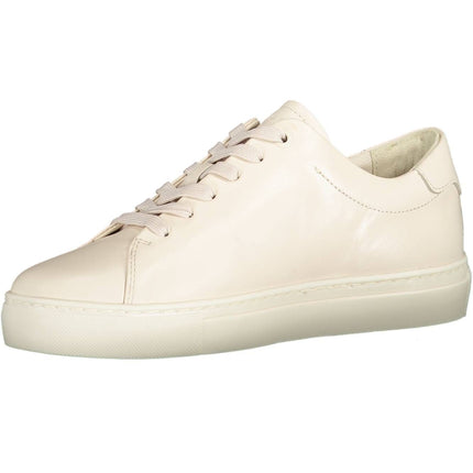 Beige Leather Women Sneaker