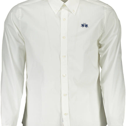 Camisa de manga larga de algodón blanco elegante