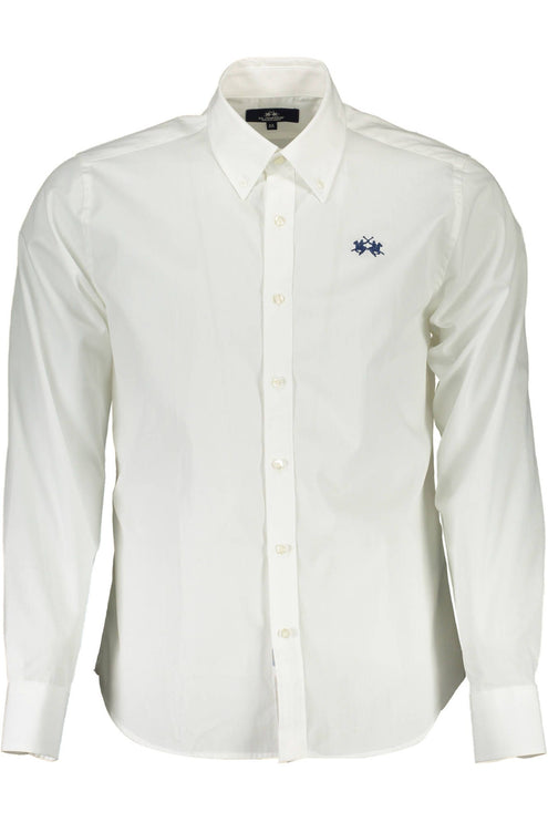 Camisa de manga larga de algodón blanco elegante